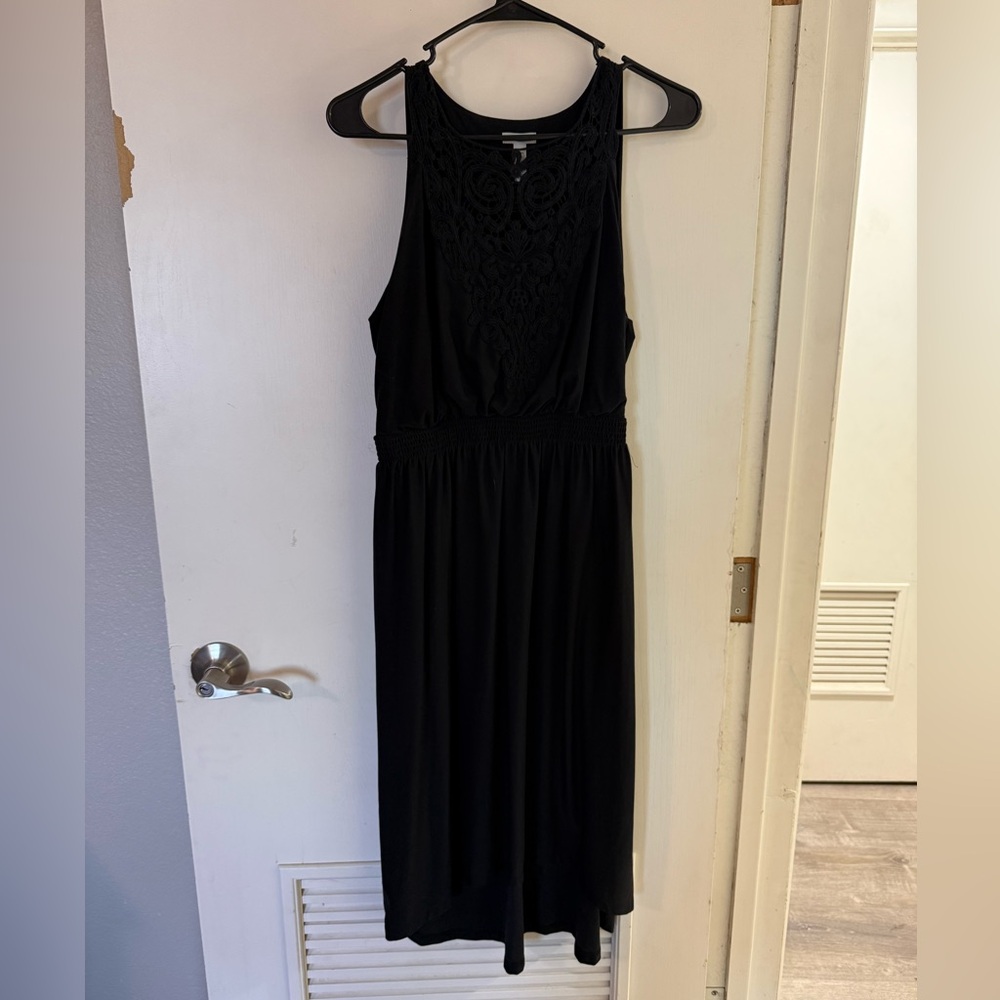 Soma Black Lace Detail Midi Dress